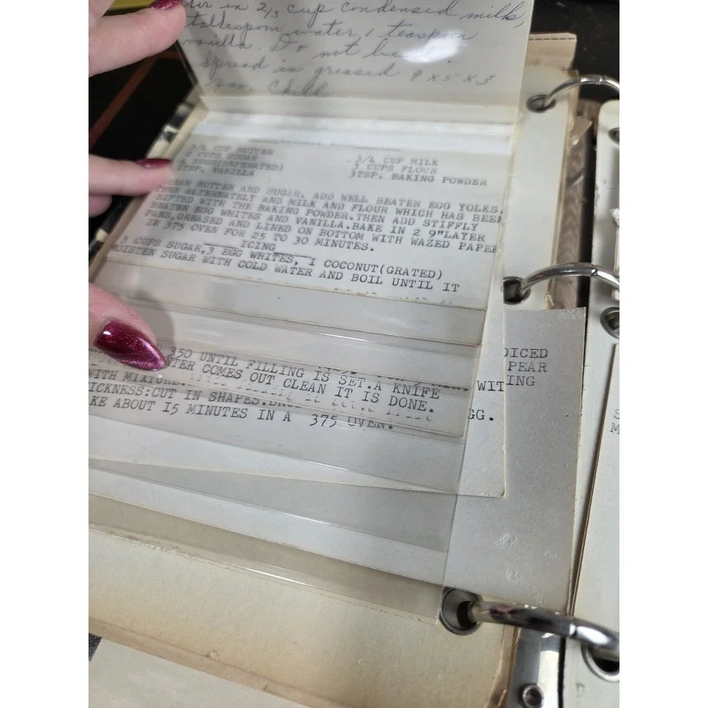 Estate Recipe Binder Handwritten Typed Cut Outs Etc.  Texas Based